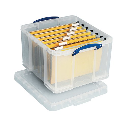 REALLY USEFUL 42L PLASTIC STORAGE BOX W520XD440XH310MM CLEAR HBC