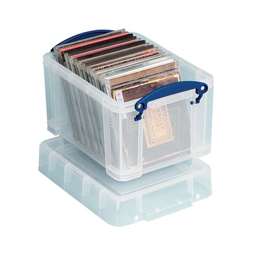 REALLY USEFUL 3L PLASTIC STORAGE BOX WITH LID 245X180X160MM CLEAR 3C