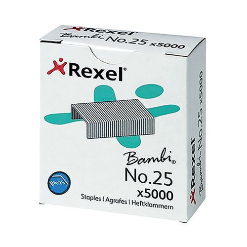 REXEL NO 25 STAPLES 4MM (PACK OF 5000) 05025
