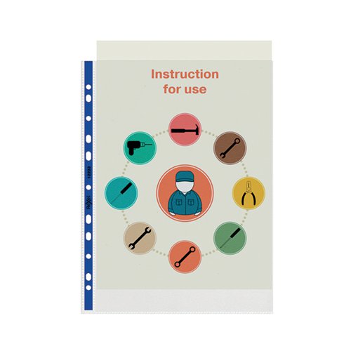 REXEL QUALITY POCKET A4 BLUE SPINE EMBOSSED (PACK OF 25) 122