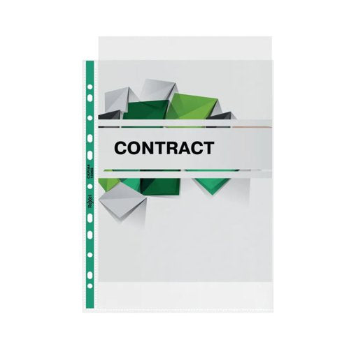 REXEL NYREX PREMIUM POCKET CKP/A4 GREEN SPINE GLASS CLEAR (P