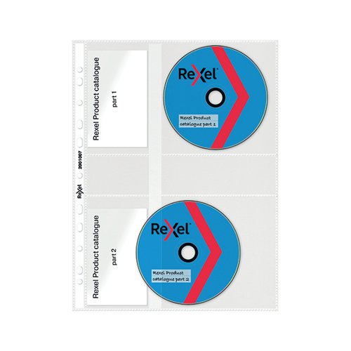 REXEL NYREX CD/DVD POCKETS CLEAR (PACK OF 5) 2001007