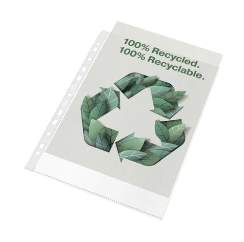 REXEL 100% RECYCLED A4 PUNCHED POCKET (PACK OF 100) 2115702
