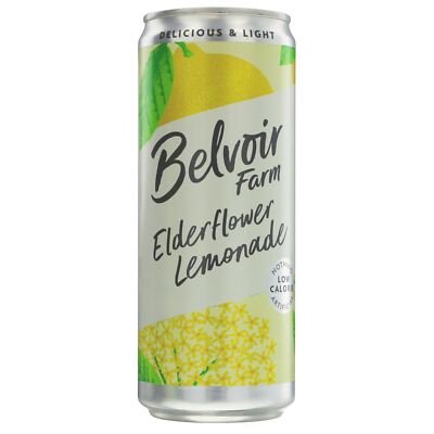 BELVOIR ELDERFLOWER LEMONADE CANS (330ml) x 12