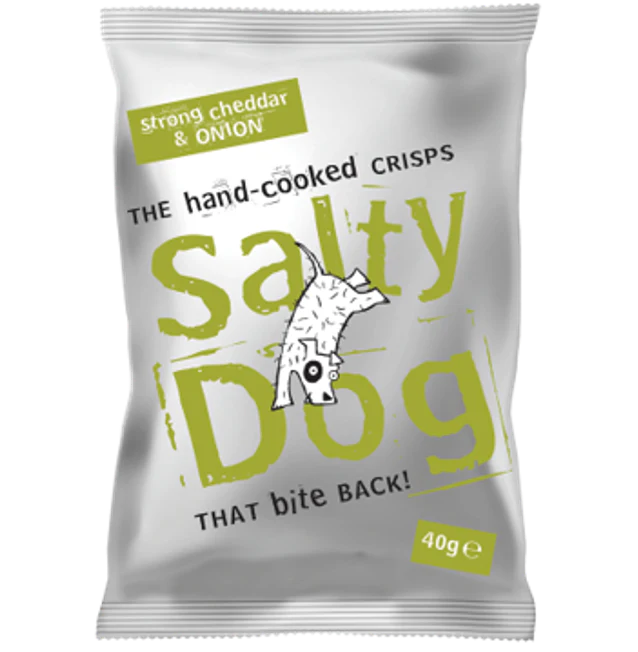 SALTY DOG CHEDDAR & ONION CRISPS (40g) x 24
