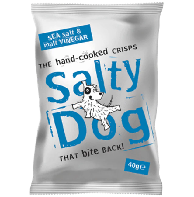 SALTY DOG SALT & VINEGAR CRISPS (40g) x 24
