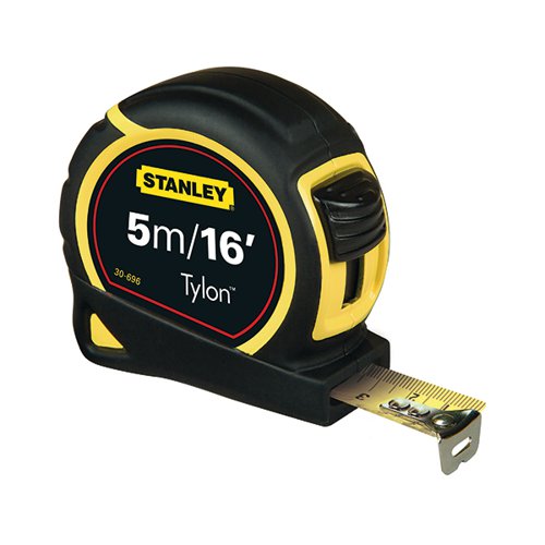 STANLEY RETRACTABLE TAPE MEASURE WITH BELT CLIP 5 METRE 0-30-696