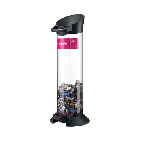 BATTERY TUBE RECYCLING BIN 20L BLACK 426345