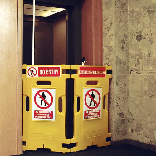 BARRIER ELEVATOR GUARD SET OF 2 YELLOW (PACK OF 2) 309856