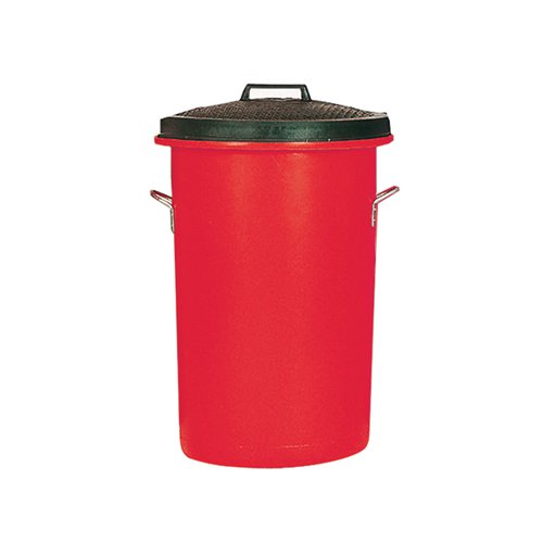 HEAVY DUTY COLOURED DUSTBIN 85 LITRE RED 311969