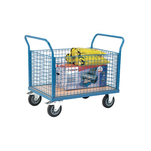 VFM BLUE PREMIER PLATFORM TRUCK FOUR SIDED 1200X800MM 315630