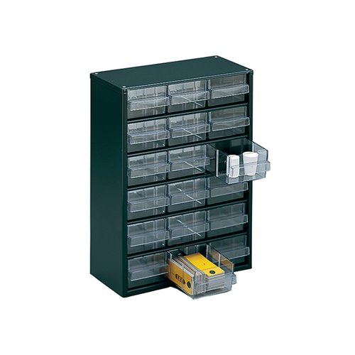 CLEAR 18 DRAWER SYSTEM DARK GREY STORAGE CABINET 324117
