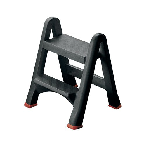 FOLDING PLASTIC STEP STOOL BLACK 333650