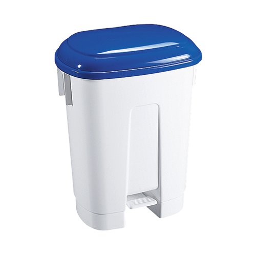 DERBY PLASTIC PEDAL BIN 60 LITRE WHITE/BLUE 348013