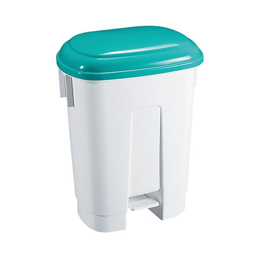 DERBY PLASTIC PEDAL BIN 60 LITRE WHITE/GREEN 348015