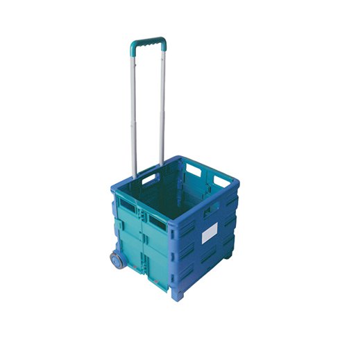 FOLDING CONTAINER TROLLEY BLUE /GREEN 356684