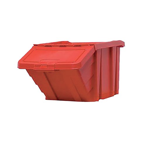 HEAVY DUTY STORAGE BIN WITH LID RED 359519