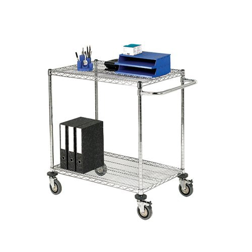 MOBILE TROLLEY 2-TIER CHROME 372995