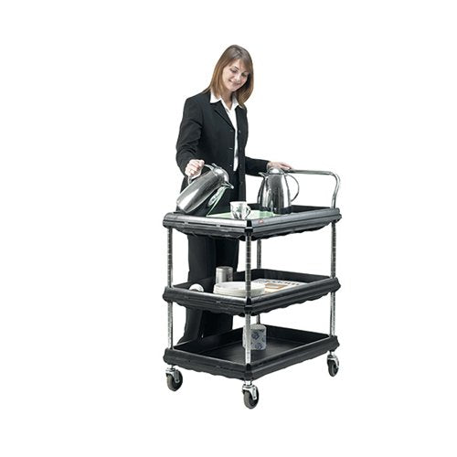 3 TIER BLACK W832XD546XH1041MM DEEP LEDGE TROLLEY 375055