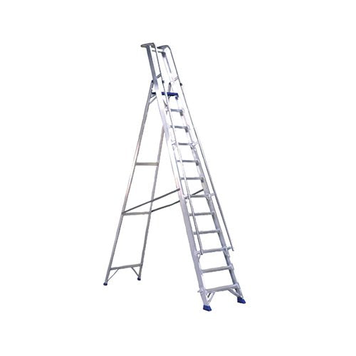 ALUMINIUM 10 STEPS LADDER WITH PLATFORM 377860