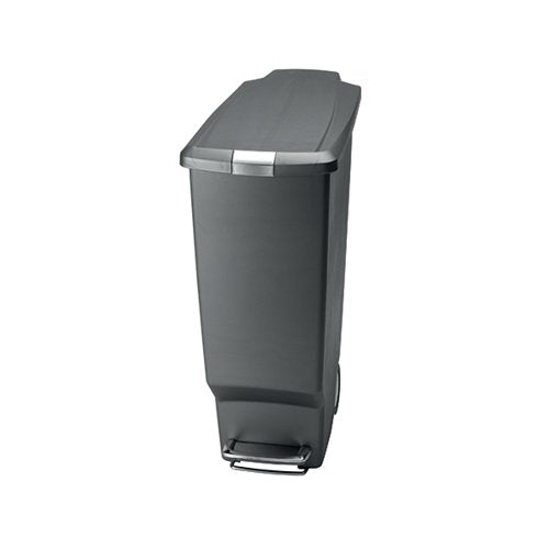 GREY SLIM PLASTIC PEDAL BIN 40L 382650