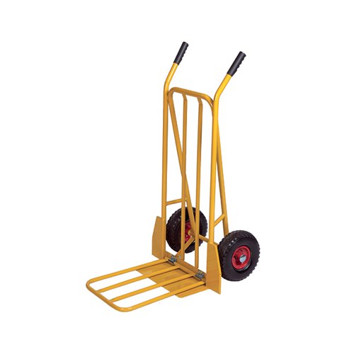 YELLOW GENERAL PURPOSE SACK TRUCK WITH FOLDING FOOTPLATE 382