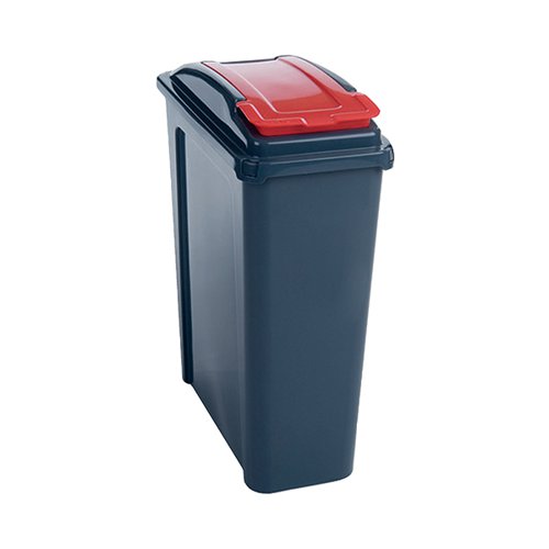 VFM RECYCLING BIN WITH LID 25 LITRE RED 384285