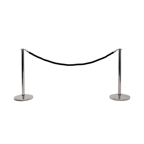 VFM BARRIER POSTS H990MM SILVER (PACK OF 2) 421936