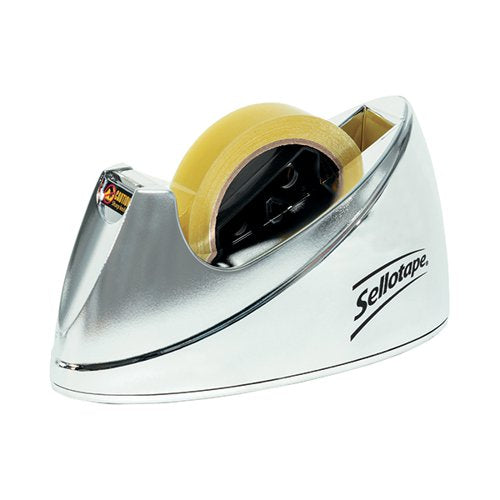 SELLOTAPE CHROME TAPE DISPENSER LARGE 25MMX66M 575450