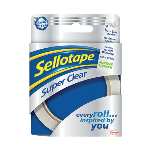 SELLOTAPE SUPER CLEAR TAPE 24MM X 50M (6 PACK) 1569087