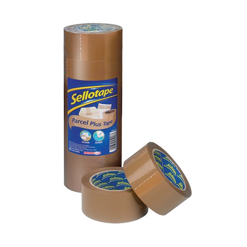 SELLOTAPE POLYPROPYLENE PACKAGING TAPE 50MMX66M BROWN (PACK