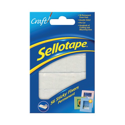 SELLOTAPE STICKY FIXERS PERMANENT 12MMX25MM (56 PACK) 144542