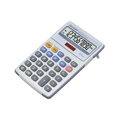 SHARP WHITE AND GREY 10-DIGIT SEMI-DESKTOP CALCULATOR EL334F
