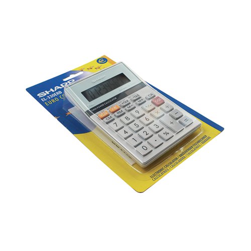 SHARP SILVER 8-DIGIT SEMI-DESKTOP CALCULATOR EL-330ERB