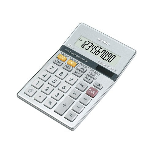 SHARP SILVER 10-DIGIT SEMI-DESKTOP CALCULATOR EL-331ER