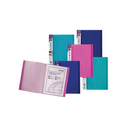 SNOPAKE ELECTRA DISPLAY BOOK 24 POCKET A4 ASSORTED (PACK OF