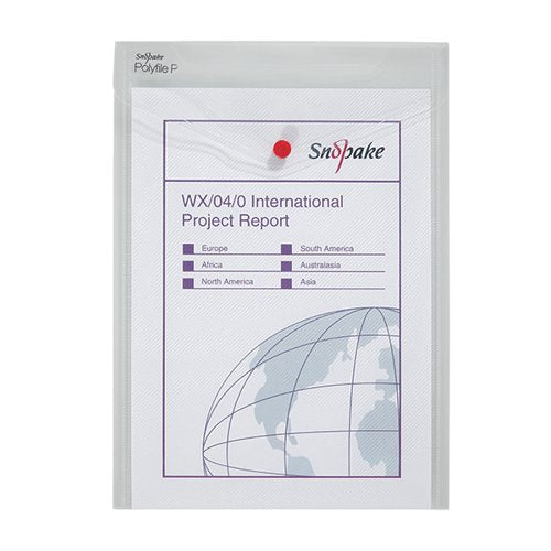 SNOPAKE POLYFILE P FILE WALLET PORTRAIT A4 CLEAR (5 PACK) 13