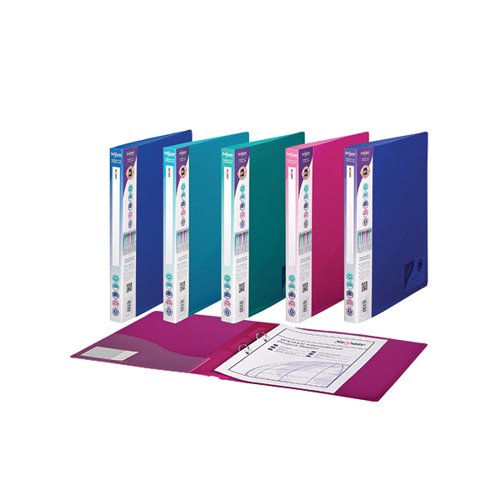 SNOPAKE 2 RING BINDER 25MM A4 ELECTRA ASSORTED (PACK OF 10)