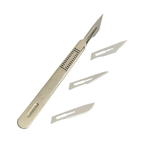 SWORDFISH SCALPEL NO.3 HANDLE WITH 4 BLADES METAL 43110