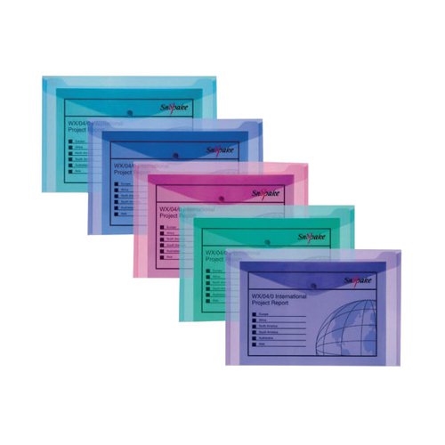 SNOPAKE POLYFILE A5 ELECTRA ASSORTED (PACK OF 5) 11355