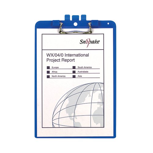 SNOPAKE CLIPBOARD WITH PEN HOLDER A4 BLUE 15886