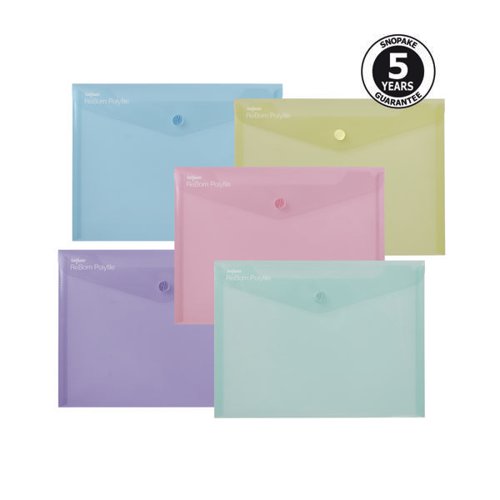 SNOPAKE REBORN POLYFILE A5 ASSORTED (PACK OF 5) 15910
