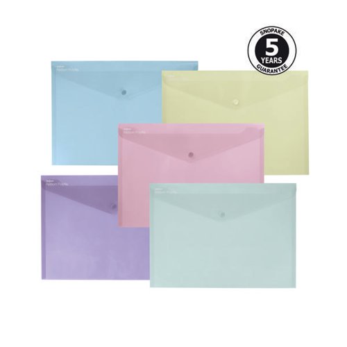 SNOPAKE REBORN POLYFILE A4 ASSORTED (PACK OF 5) 15912