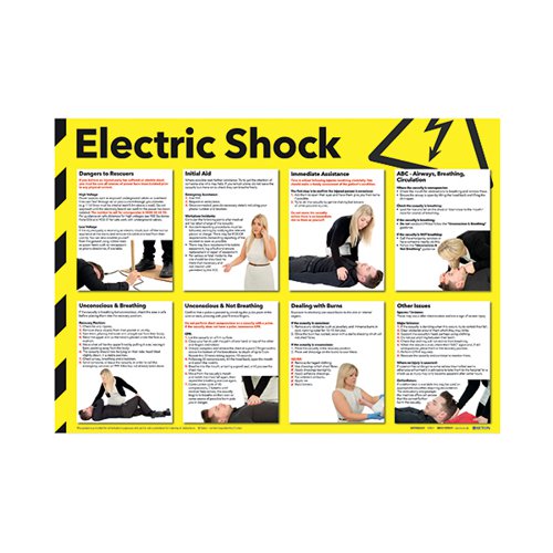 HEALTH AND SAFETY 420X594MM ELECTRIC SHOCK POSTER FA551