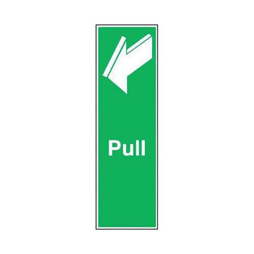 SAFETY SIGN PULL 150X50MM SELF-ADHESIVE (UNIVERSAL SYMBOL AND COLOUR SCHEME) FX05312S