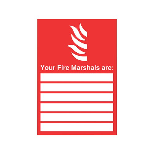 SAFETY SIGN YOUR FIRE MARSHALS A4 PVC FR09850R