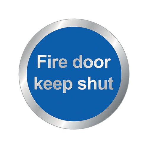 SAFETY SIGN FIRE DOOR KEEP SHUT 76MM RDS15