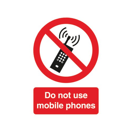SAFETY SIGN DO NOT USE MOBILE PHONES PVC A5 PH01051R