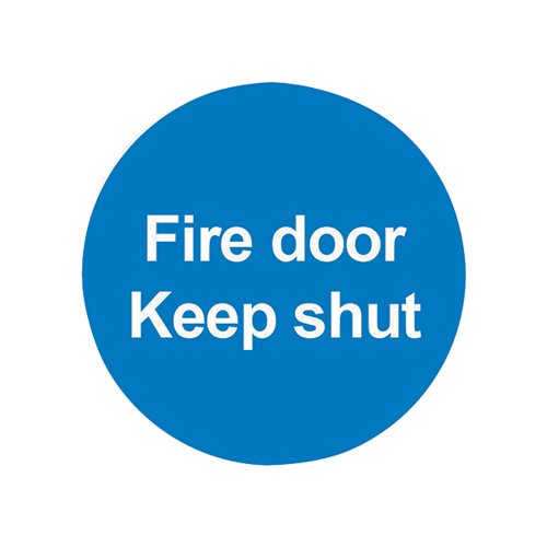 SAFETY SIGN FIRE DOOR KEEP SHUT 100X100MM PVC FR07002R