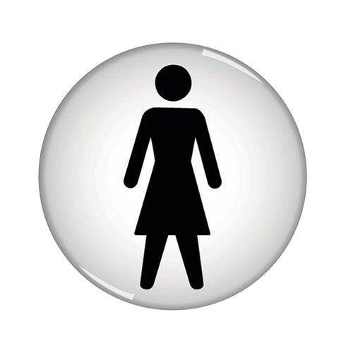 DOMED SIGN WOMEN SYMBOL 60MM RDS1